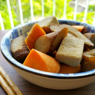 【独居自炊】糠漬け高野豆腐を使った根菜の煮物